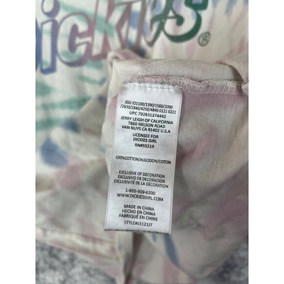 Dickies brand Tie Dye Blue Pink Green White Women's Teens Small - Picture 5 of 7